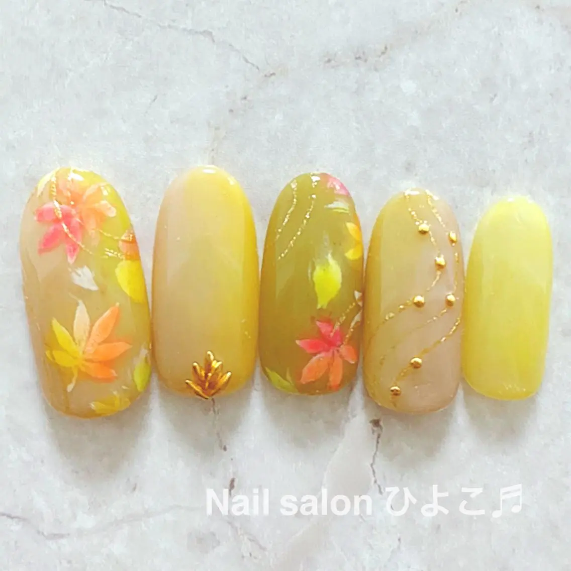 ネイル グリーン 黄色 Nail salon ひよこ♬のネイルデザイン