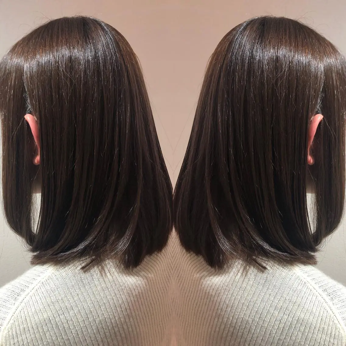 セミロング ラベンダーベージュ 縮毛矯正の達人 ☆ 松本のヘアスタイル