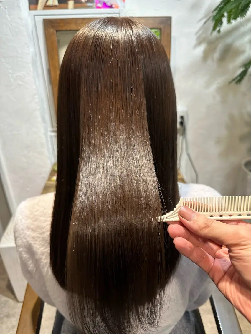 ロング カラー 髪質改善 美髪質改善✨ 縮毛矯正✨HIDEのヘアスタイル
