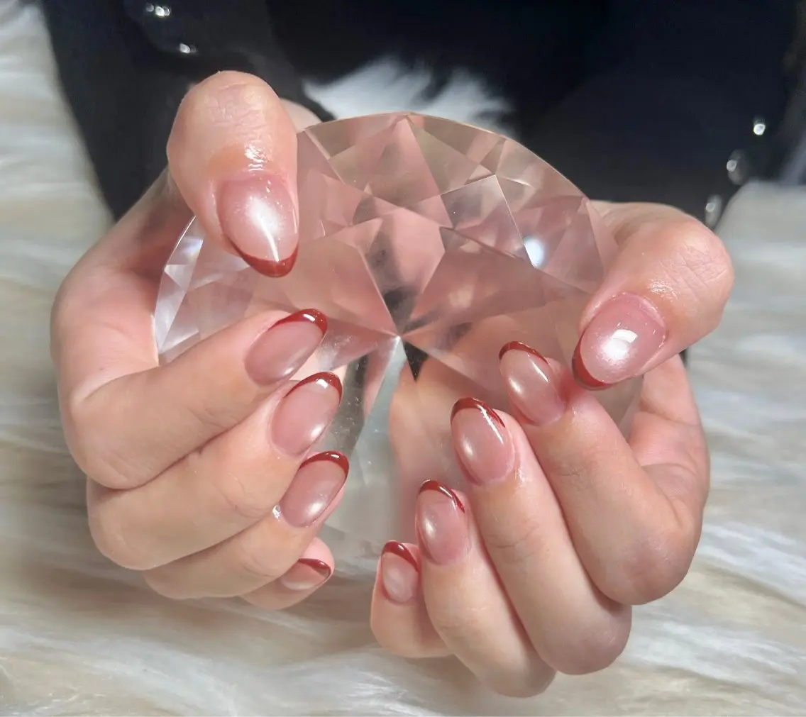 ネイル 長さ出し フレンチネイル ジェルネイル グラデーション 韓国ネイル ハンドネイル Nail&eye Belire 新宿のネイルデザイン