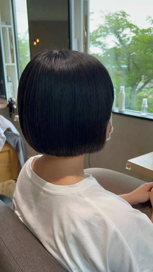 ミディアム ボブ むらたナチュラルパー マ🌀透明感カラーのヘアスタイル