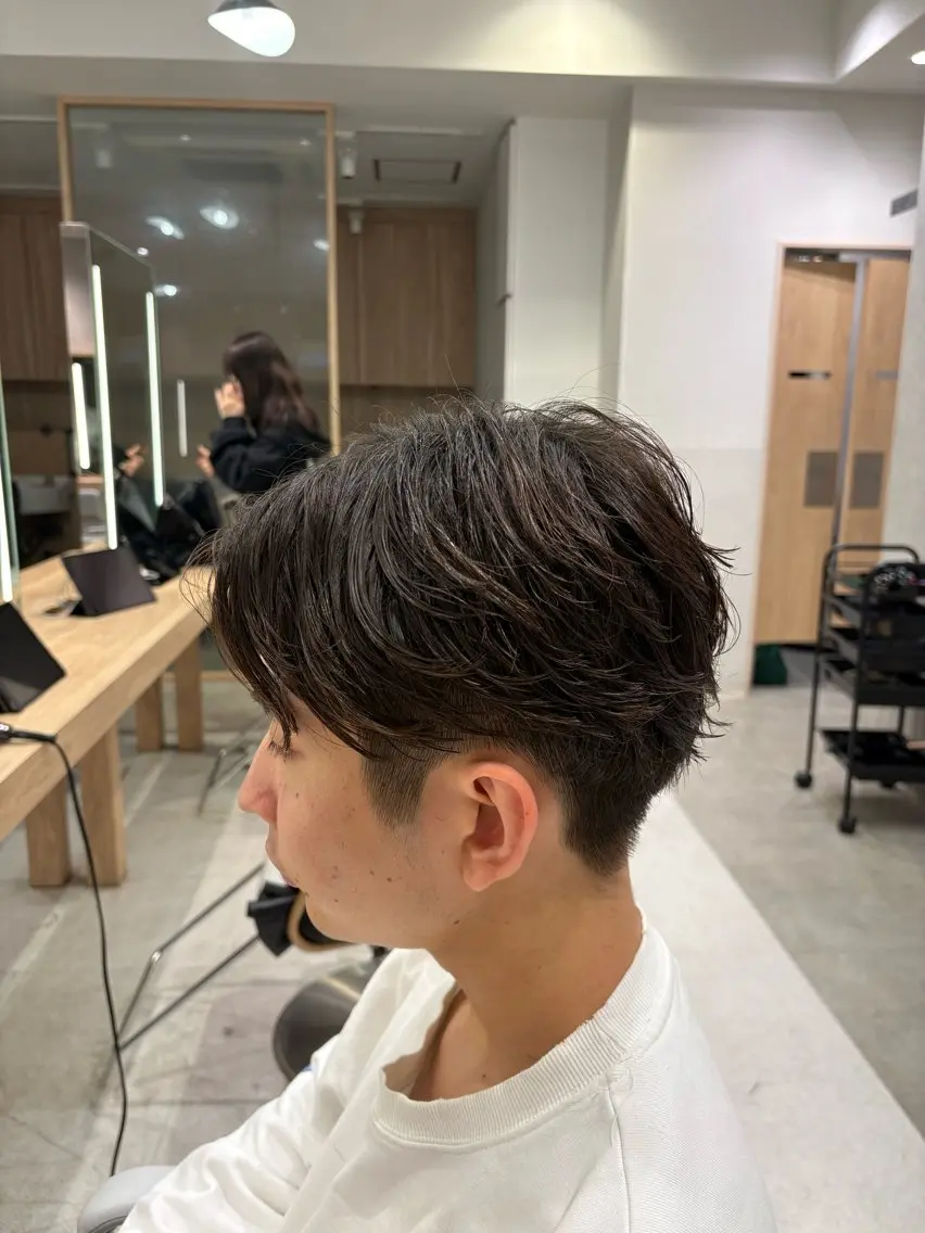 パーマ メンズ 縮毛矯正& 透明感カラー✨レオのヘアスタイル