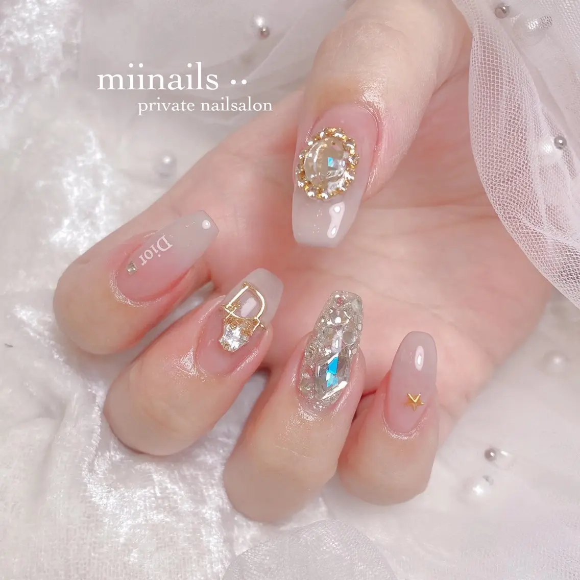 ネイル フレンチネイル 韓国ネイル ワンホンネイル ハンドネイル nailsalon miinailsのネイルデザイン