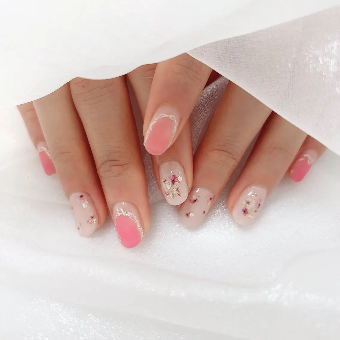 ネイル 春ネイル ハンドネイル 自爪育成ネイルケア Lena  nailのネイルデザイン