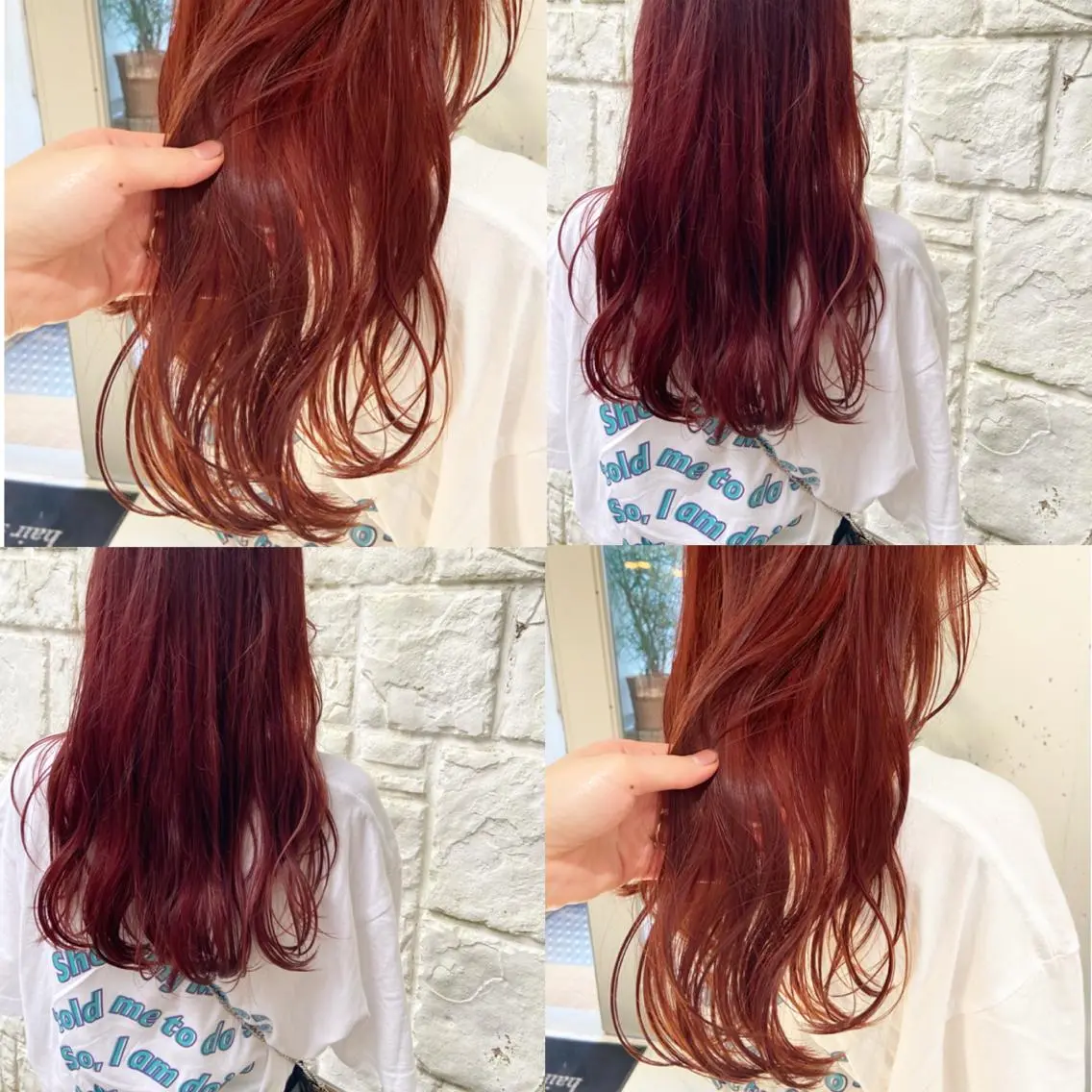 ロング カラー ブリーチ ケアブリーチ 透明感カラー レッドカラー カジュアルを女っぽく 𝗮𝘆𝗮𝗰𝗼のヘアスタイル