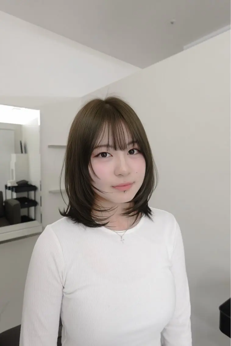 ミディアム ハッシュカット カット ヘアカラー トリートメント ＫＡＮＡ/天王寺 🎀🫧のマツエク・マツパデザイン