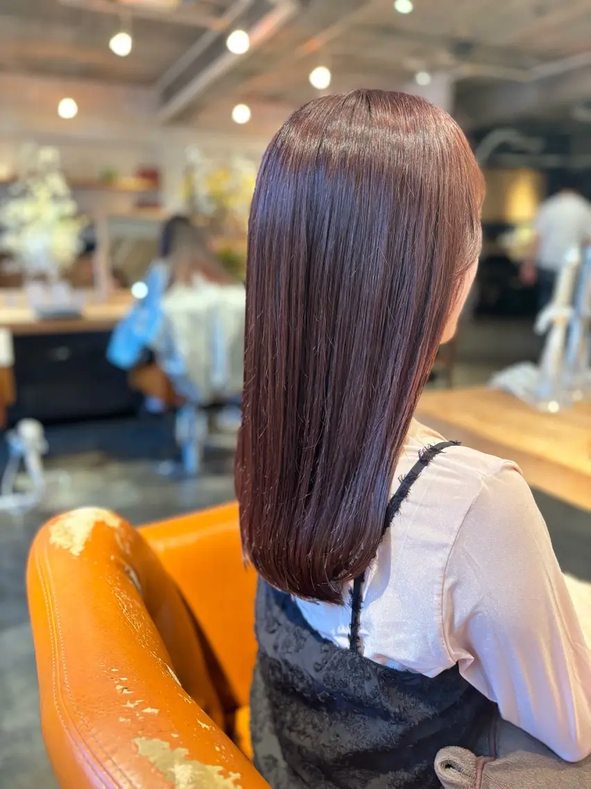 ロング カラー トリートメント 髪質改善カラー ベージュ🤎YUMEのヘアスタイル