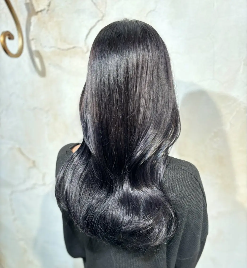 ロング カラー 黒髪 ブルーカラー ブルーブラック ロング メンズモデル募集中 /Mana🪄のヘアスタイル