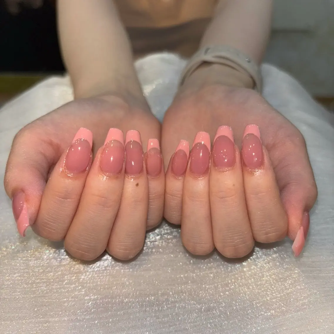 ネイル フレンチネイル ピンク ハンドネイル HANA みゆうのネイルデザイン