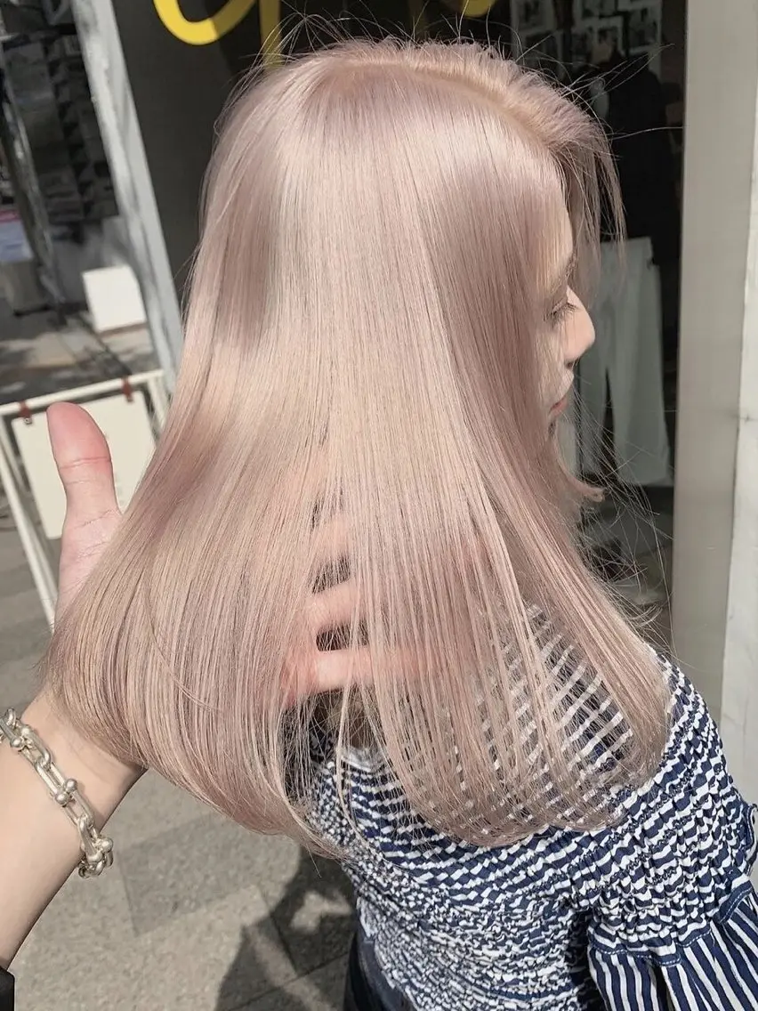 ロング カラー ブリーチ 透明感カラー 韓国ヘア特化 TAKESHIのヘアスタイル