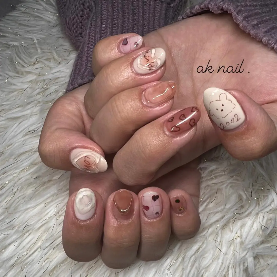 ショート ネイル ハンドネイル ak nail .のネイルデザイン