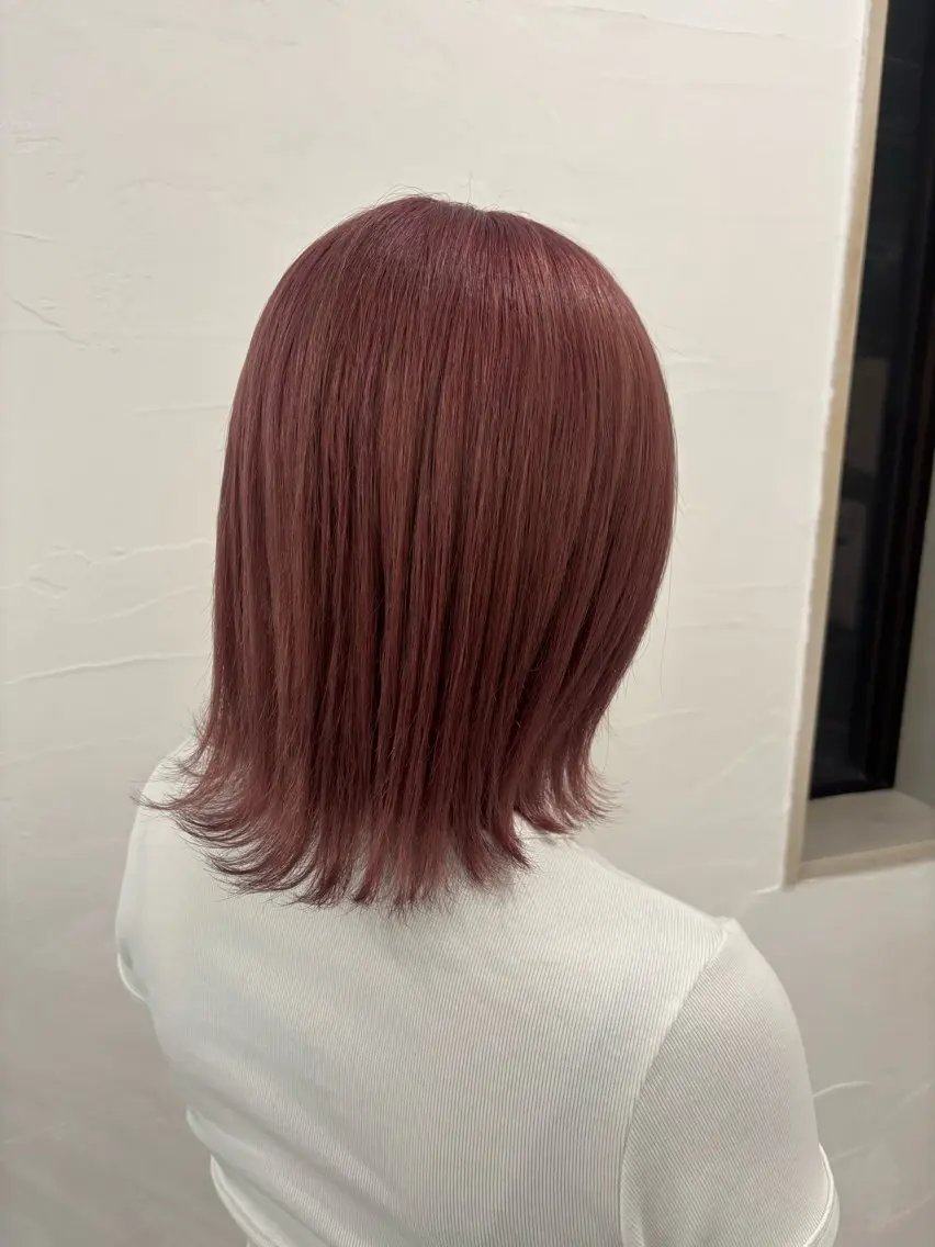 ミディアム カラー ベージュカラー ピンクカラー ピンクベージュ Esquisse est ミライのヘアスタイル