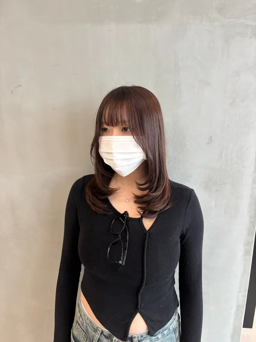ミディアム ミディアムレイヤー レイヤーカット カット 片平 帆香のヘアスタイル