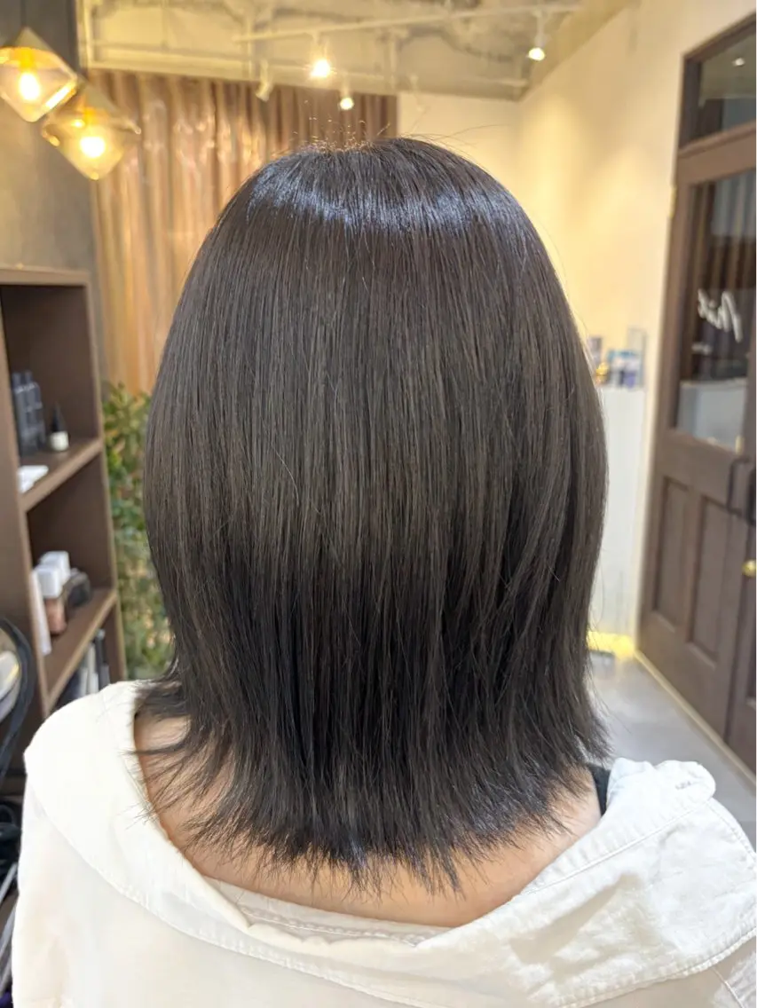 ミディアム カラー ブラウンカラー オリーブブラウン オーガニックカラー mit セン北のヘアスタイル