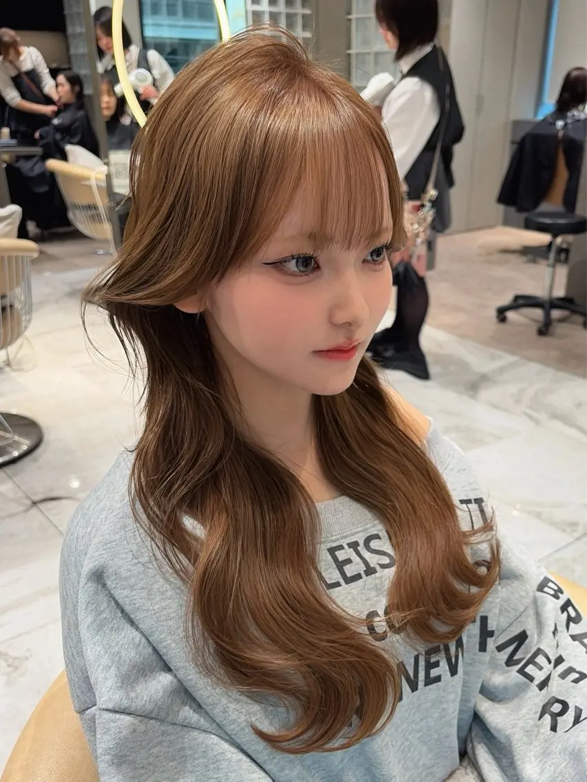 ロング カラー ベージュカラー ブリーチ 🥇KEN /レイヤー/カラーのヘアスタイル