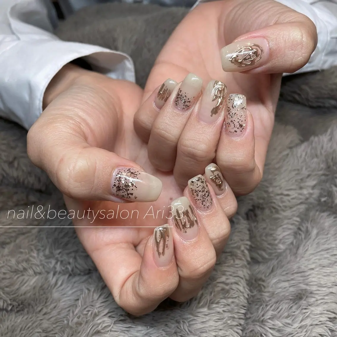 ネイル ニュアンスネイル ハンドネイル プライベートサロン Ari33nailのネイルデザイン