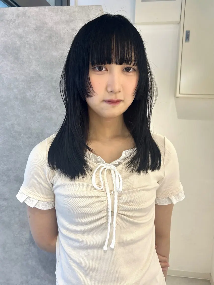 ロング カラー カット ヘアカラー トリートメント ミディアムロング似合 せ/ヘアアレンジのヘアスタイル