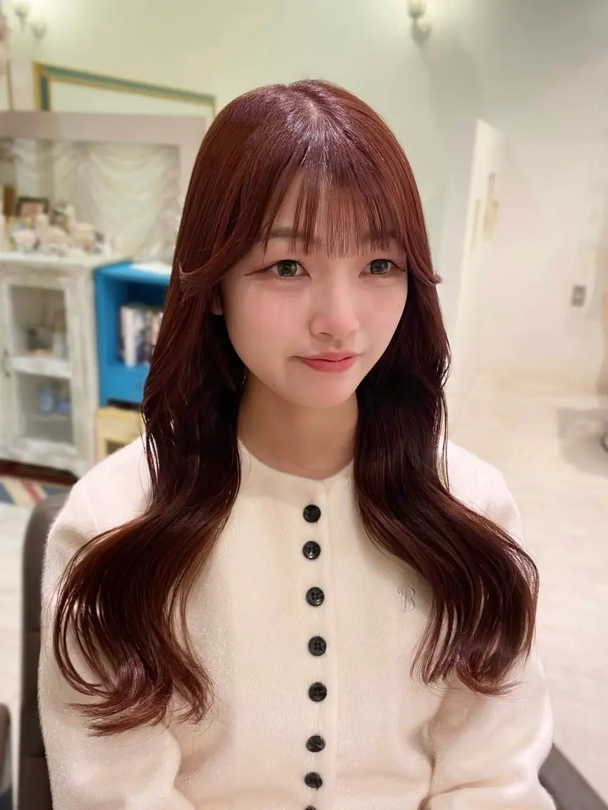 ロング カラー ベージュカラー ピンクカラー ピンクベージュ ヘアカラー トリートメント asuka‪‪‎🤍 Lita 4Fのヘアスタイル