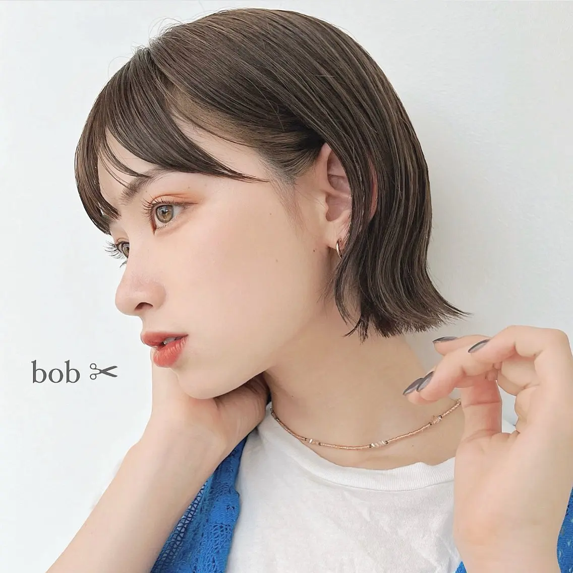 ショート カラー ヘアアレンジ グレージュ オリーブグレージュ オリーブグレー ボブ 🌱ボブ/レイヤー/ ベージュ/あやみ✨のヘアスタイル