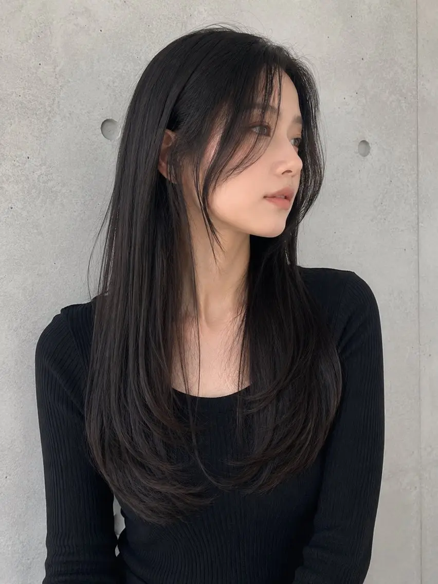 ロング カラー ヘアカラー 🍒モテ暖色カラー × うる艶✧ ゆなのヘアスタイル