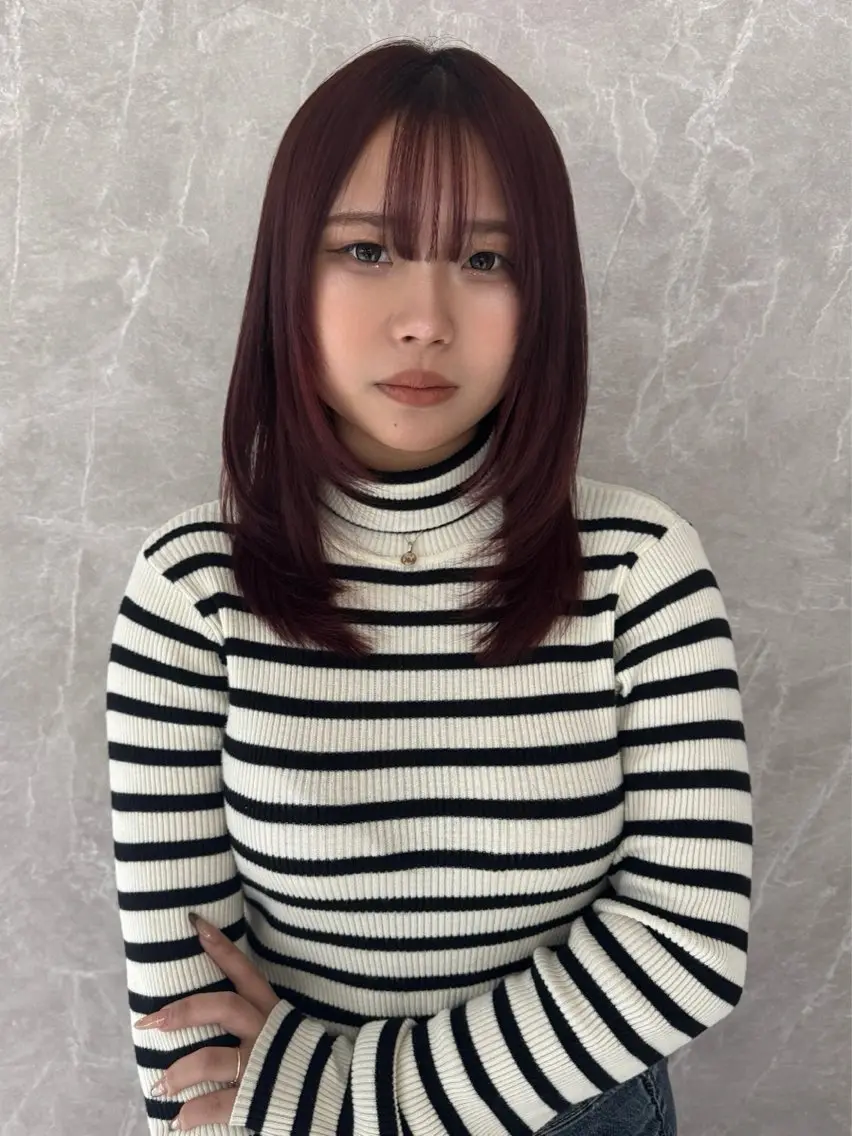 ミディアム カット ヘアカラー 髪質改善/ボブ レイヤー/今城愛友花のヘアスタイル