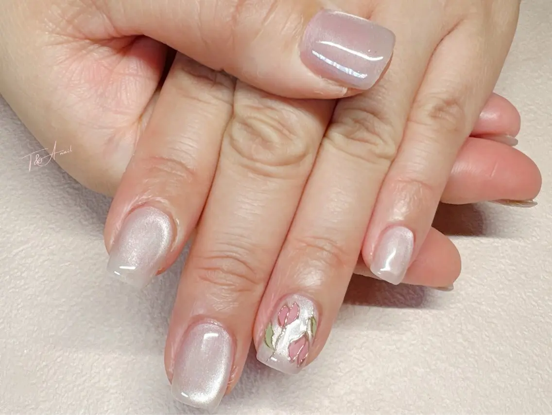 ネイル フラワーネイル ジェルネイル スカルプネイル 春ネイル T&A nailのネイルデザイン