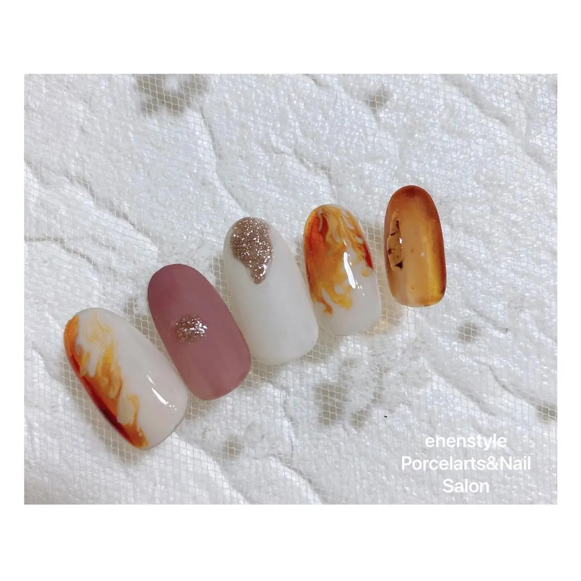 ミディアム ネイル 🐾enen style 🐾のネイルデザイン
