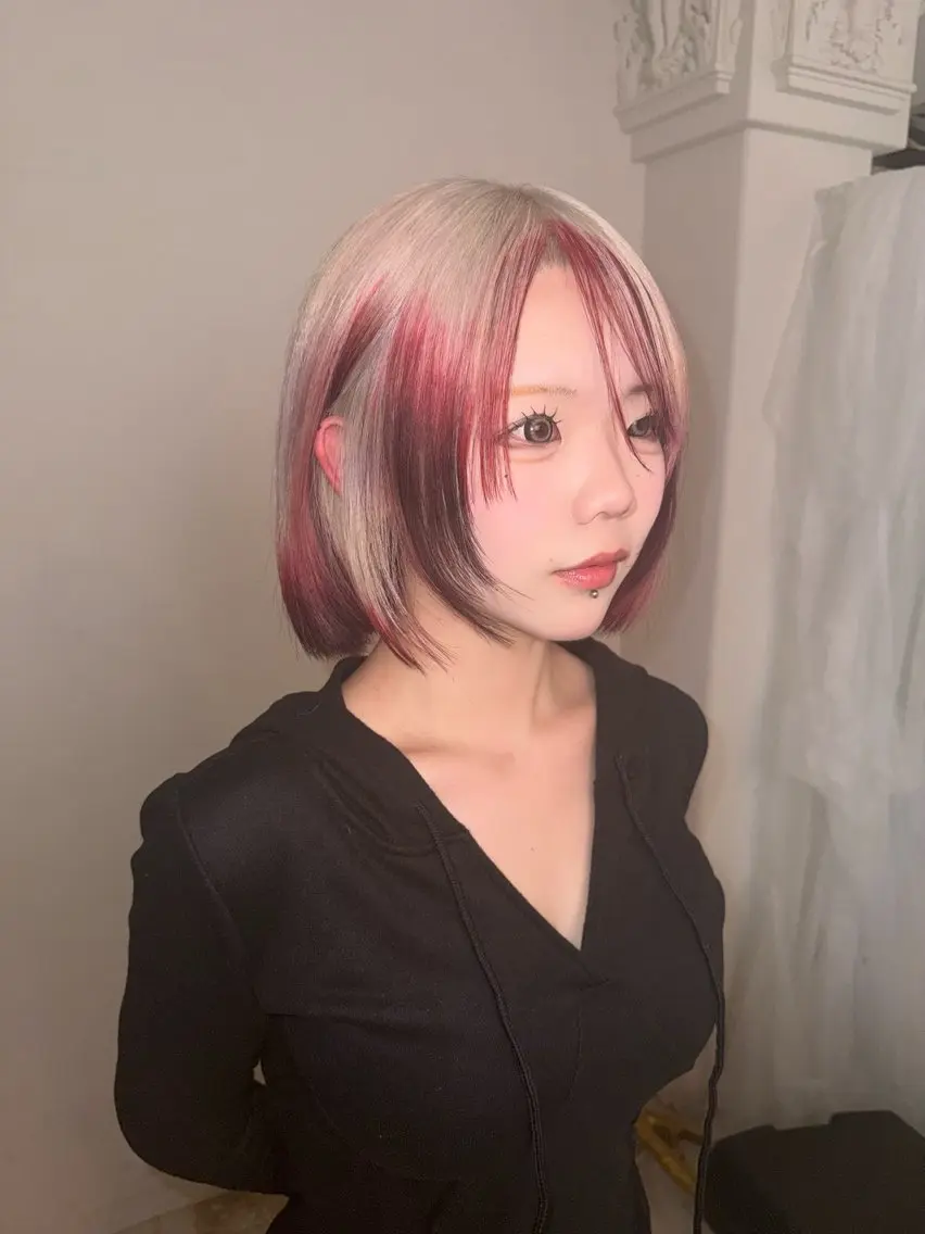 ミディアム カラー カット ヘアカラー トリートメント ヘッドスパ ヘアセット HARUNA/原宿/ デザイン/カットのヘアスタイル