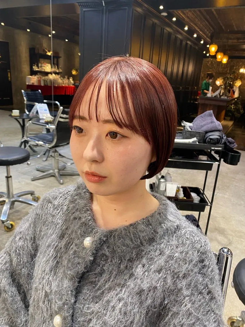 ショート カラー ショートボブ ブラウンカラー ピンクカラー ピンクブラウン ボブ カット ヘアカラー 透明感カラー🌿 グレージュ🐺陽介のヘアスタイル