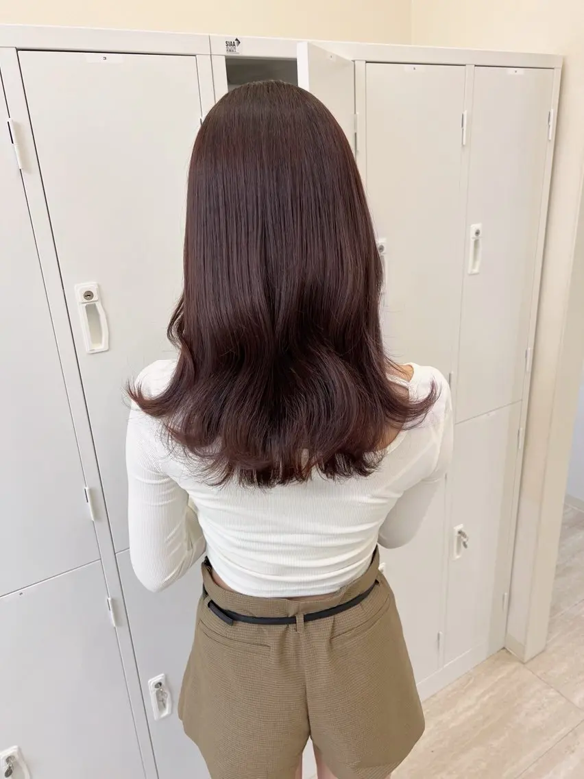 セミロング 韓国風ヘア カット ヘアカラー トリートメント 韓国モテhair🍑 momoのヘアスタイル