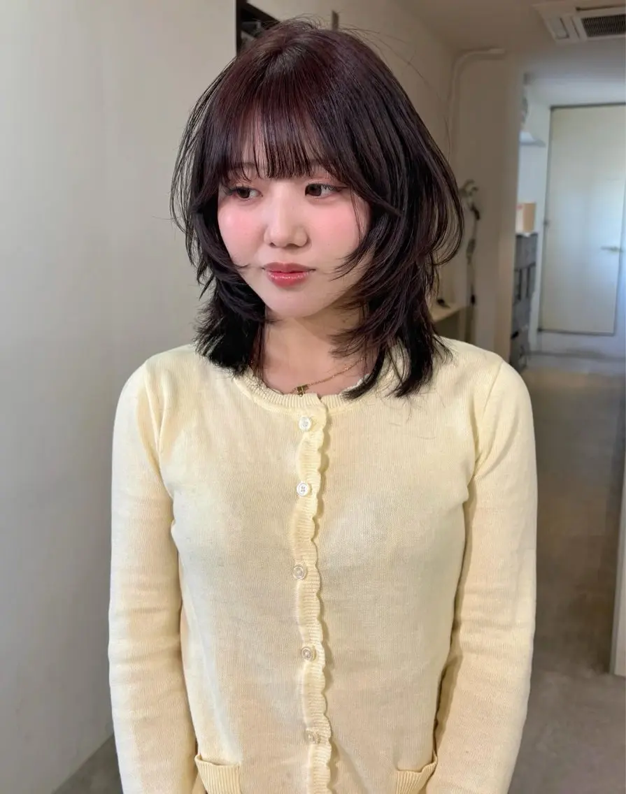 ミディアム カラー カット ヘアカラー mizuki/ピンク ベージュ.レイヤーのヘアスタイル