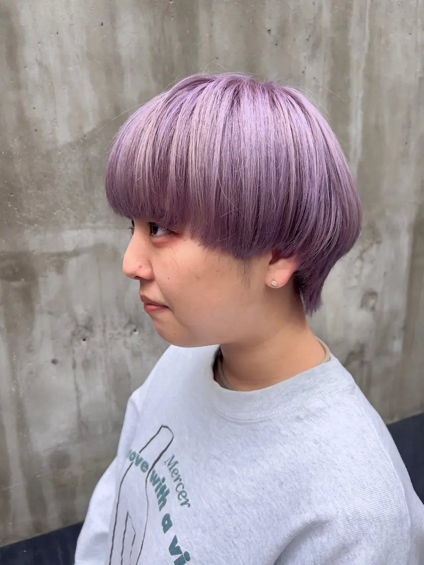 ショート カラー パープルカラー ショートヘア 🍇おぐら めぐみ🍇のヘアスタイル