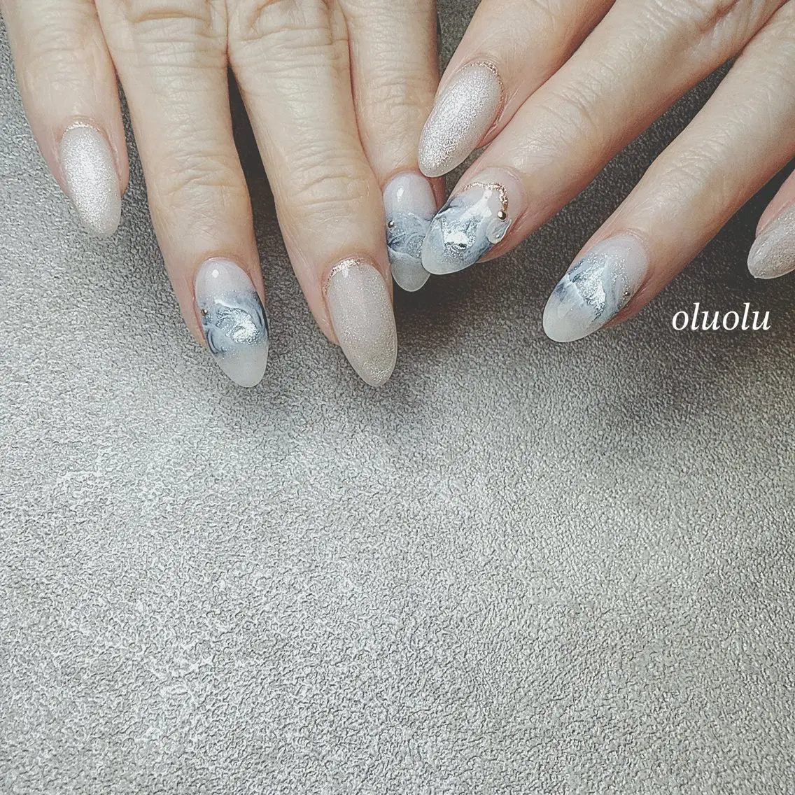 ネイル アートネイル フットネイル キラキラネイル マグネットネイル ニュアンスネイル ハンドネイル 大村 紬華のネイルデザイン