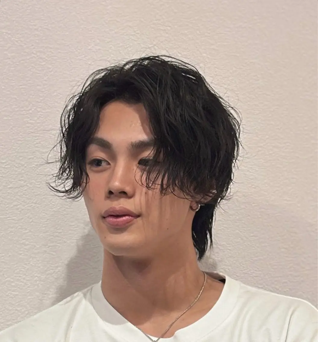 ミディアム パーマ メンズ 榊原 貫太のヘアスタイル