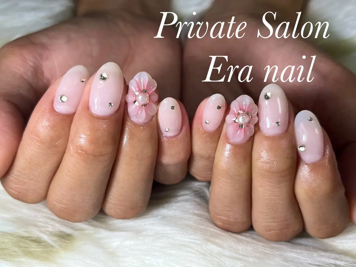 ネイル フラワーネイル ぷっくりネイル Era nailのネイルデザイン
