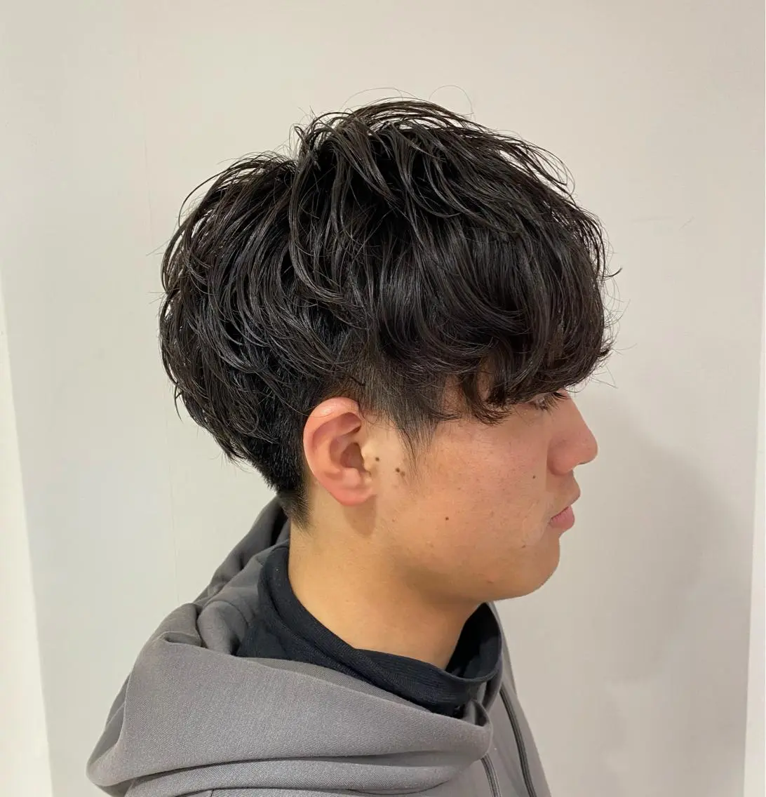 ショート パーマ メンズ カット パーマ 橋本 琉磨のヘアスタイル