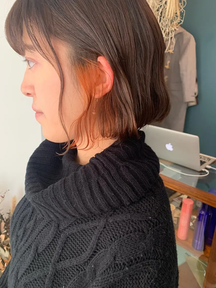 【イヤリングカラー】カット+カラー+極潤TRの写真