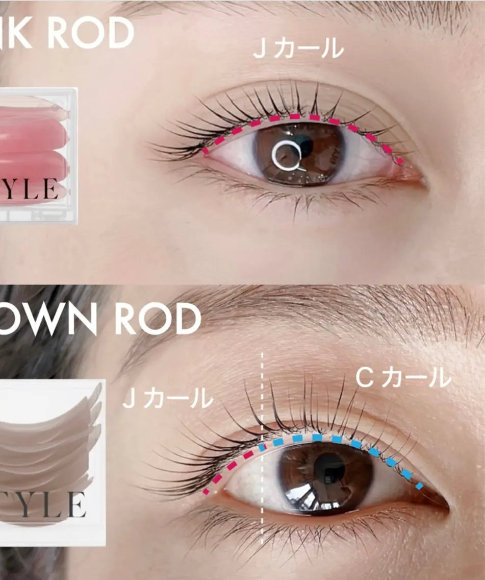 ☀️垂れ目風デザイン☀️ブラウンロッドまつげパーマ💫美容液コーディング剤付きの写真