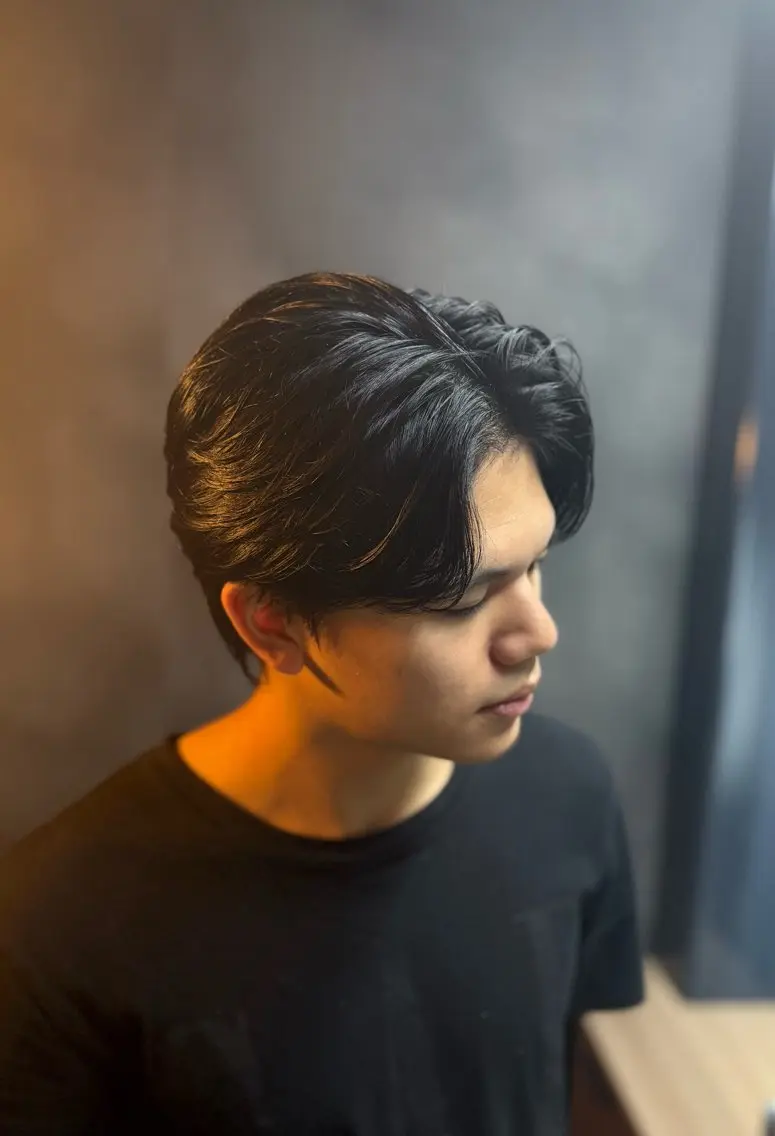 ミディアム メンズ センターパート カット メンズ特化/前橋高崎 エンドウ　ソラのヘアスタイル