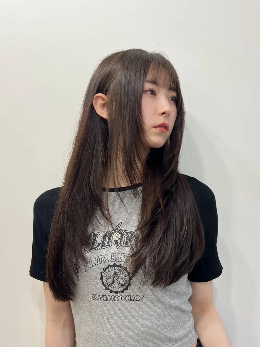 ロング パーマ 縮毛矯正 カット 縮毛矯正 トリートメント 渋谷レイヤーカット❌ 縮毛矯正専門/武田涼のヘアスタイル