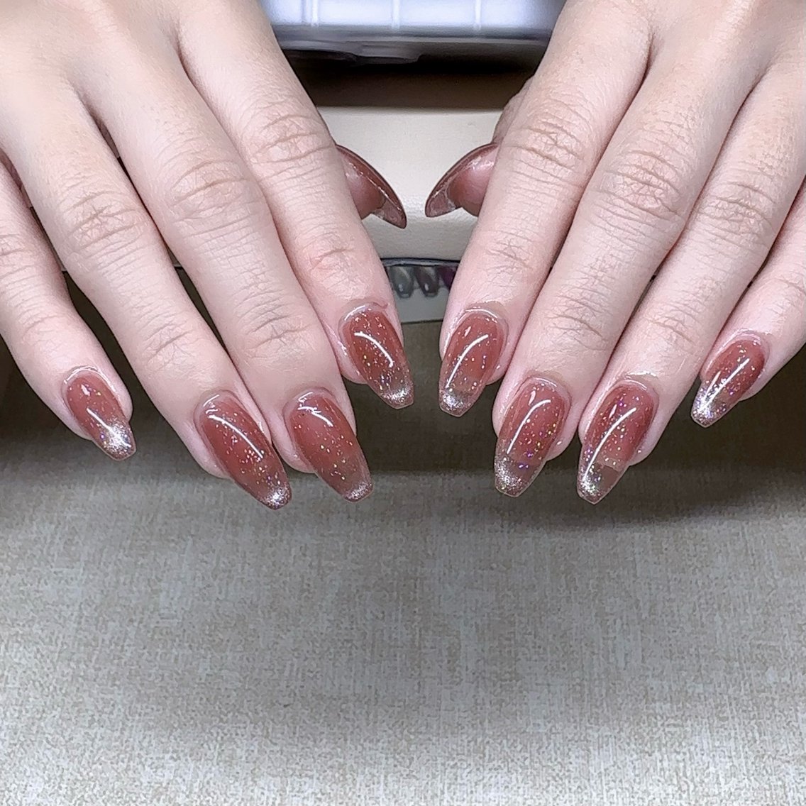 ネイル 長さ出し フレンチネイル マグネットネイル マグネットフレンチ ハンドネイル LOA.NAIL 本八幡店💞Kyouのネイルデザイン