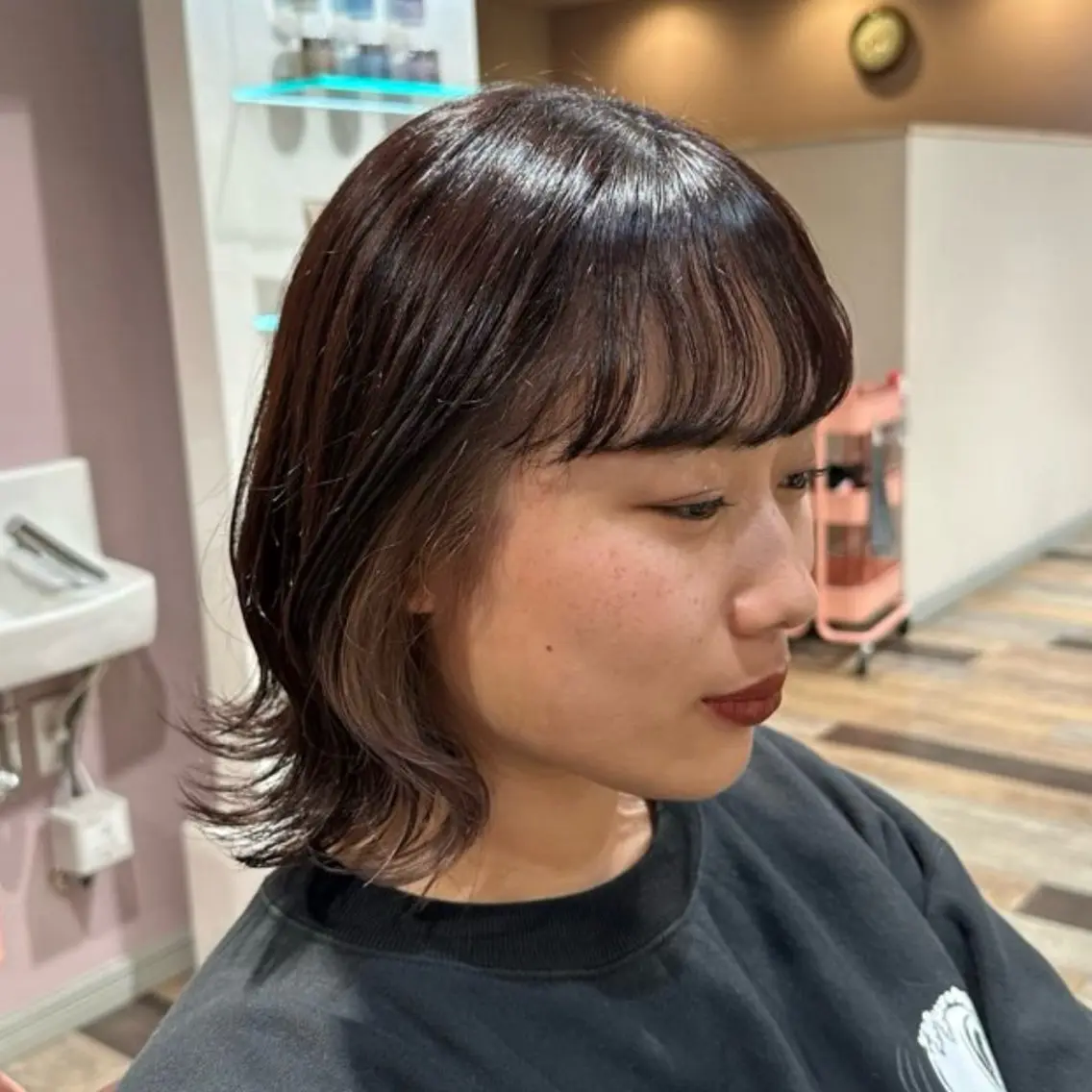 ミディアム カラー 柔らかいbeige ￤韓国￤🩰マユ🩰のヘアスタイル