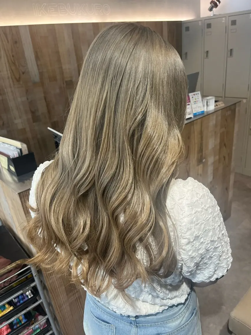ロング カラー ブリーチ ヘアカラー 💜垢抜けメンズパー マ💜Sakuraのヘアスタイル