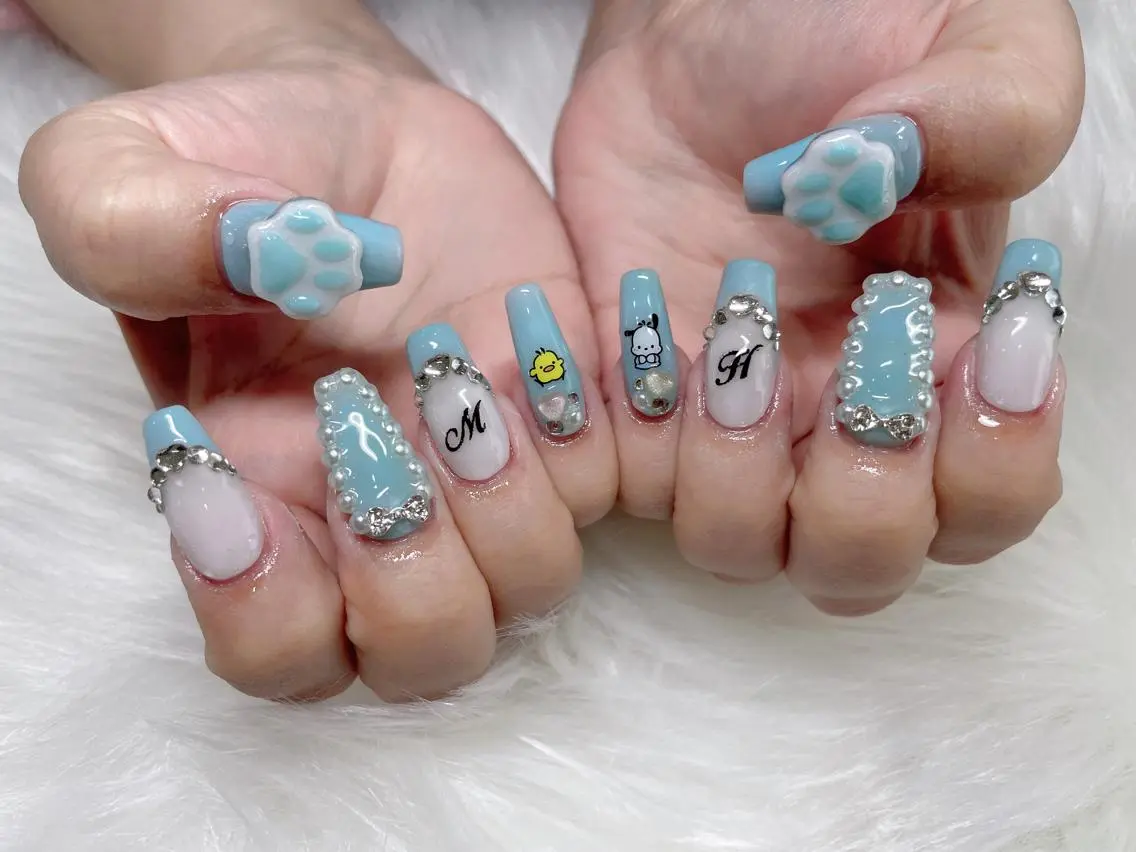 ミディアム ネイル ハンドネイル 《LB》ラブリエ Nail&eyeのマツエク・マツパデザイン