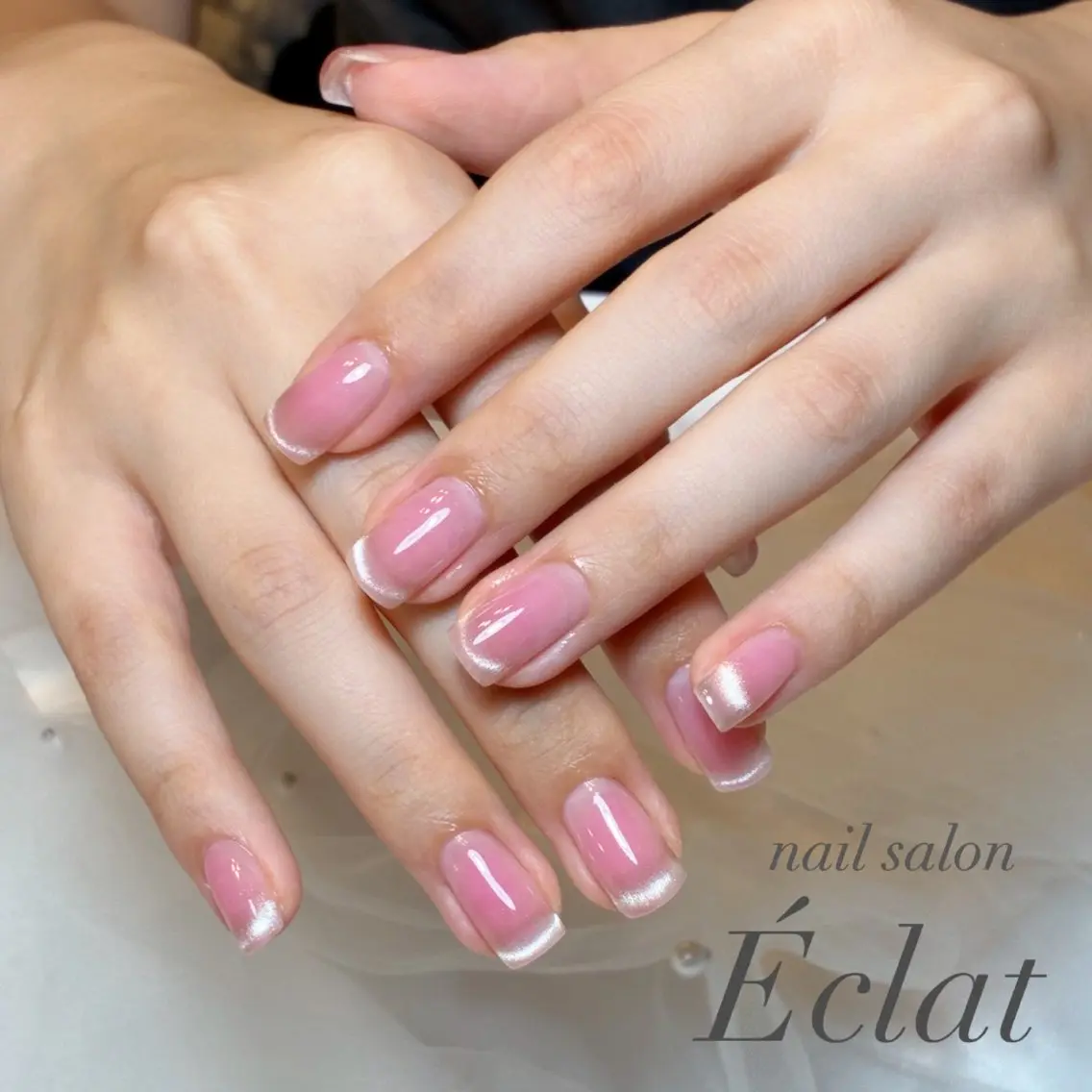 ネイル アートネイル チークネイル フレンチネイル マグネットネイル マグネットフレンチ ハンドネイル nail salon Éclatのネイルデザイン