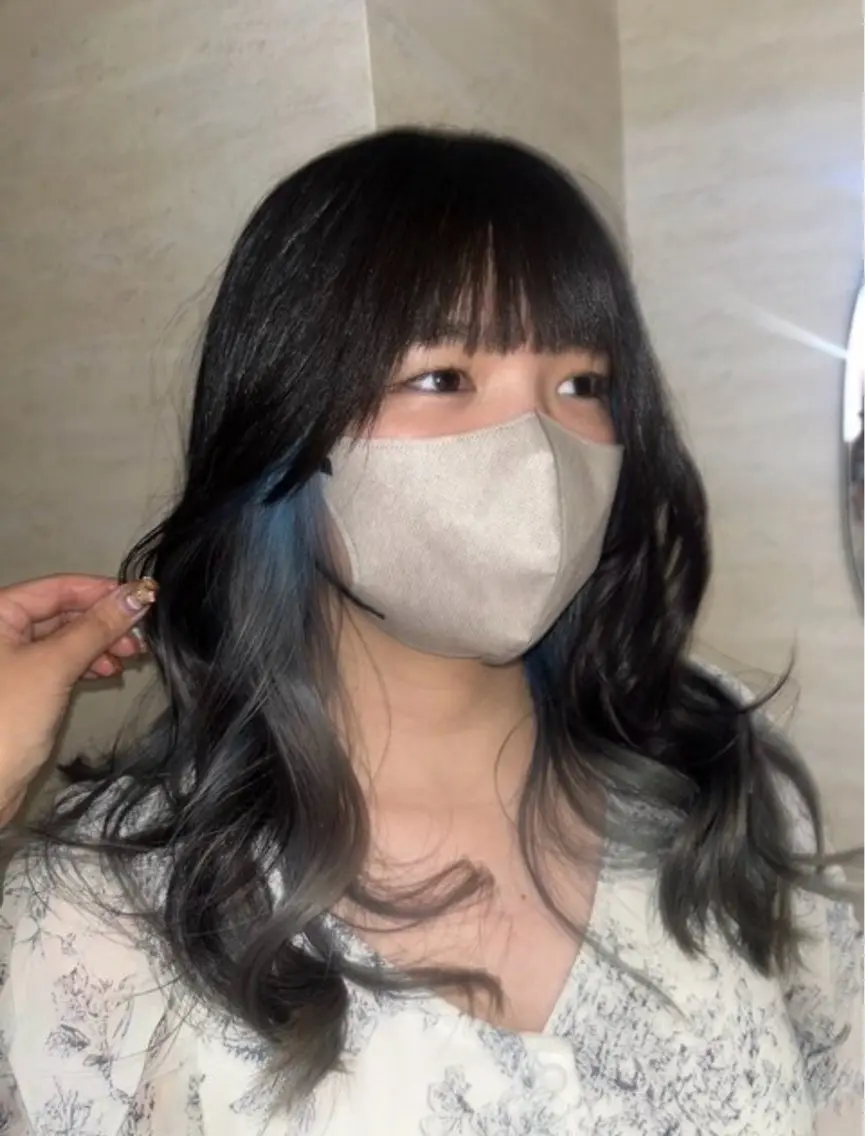 セミロング カラー カット ヘアカラー 大人韓国レイヤー🫧 暖色カラー/はるのヘアスタイル