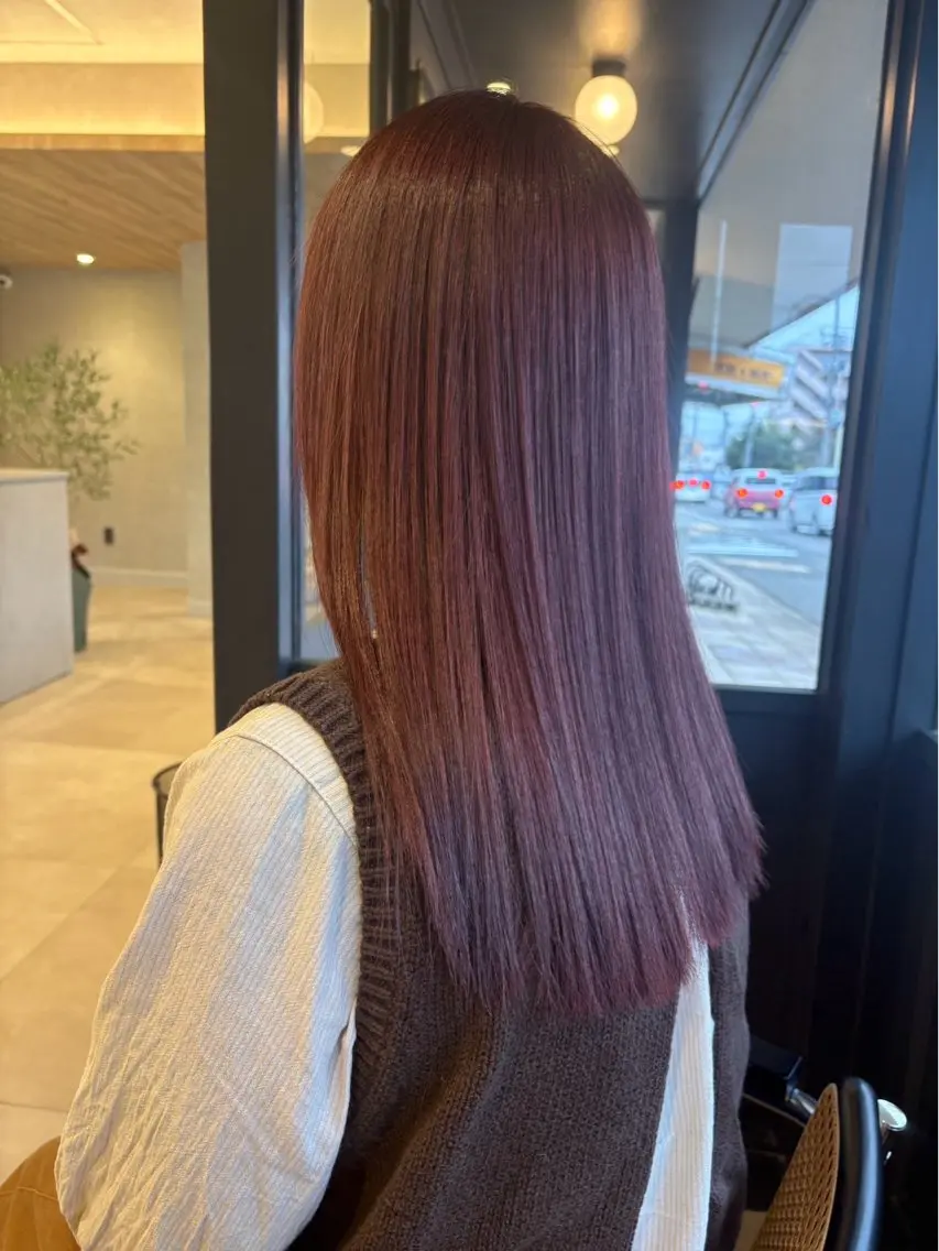 セミロング カラー ブリーチ 透明感カラー ブリーチなしカラー ピンクカラー ヘアカラー ヘッドスパ 透明感カラー🪽/ 個室スパ🫧/はるかのヘアスタイル