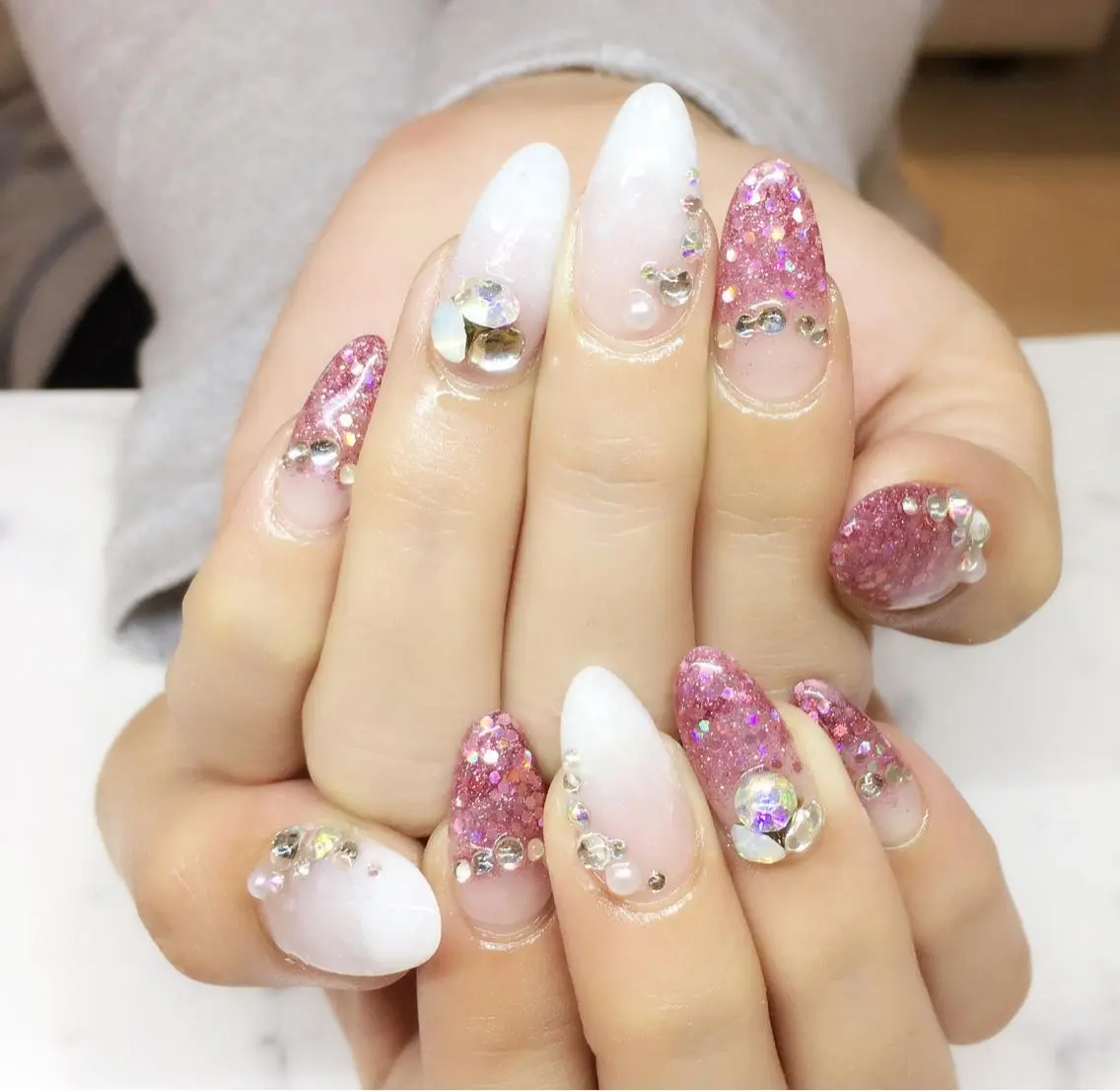 ネイル ラメ(グリッター) ラメグラデーション スカルプネイル nail salon Soeurのネイルデザイン