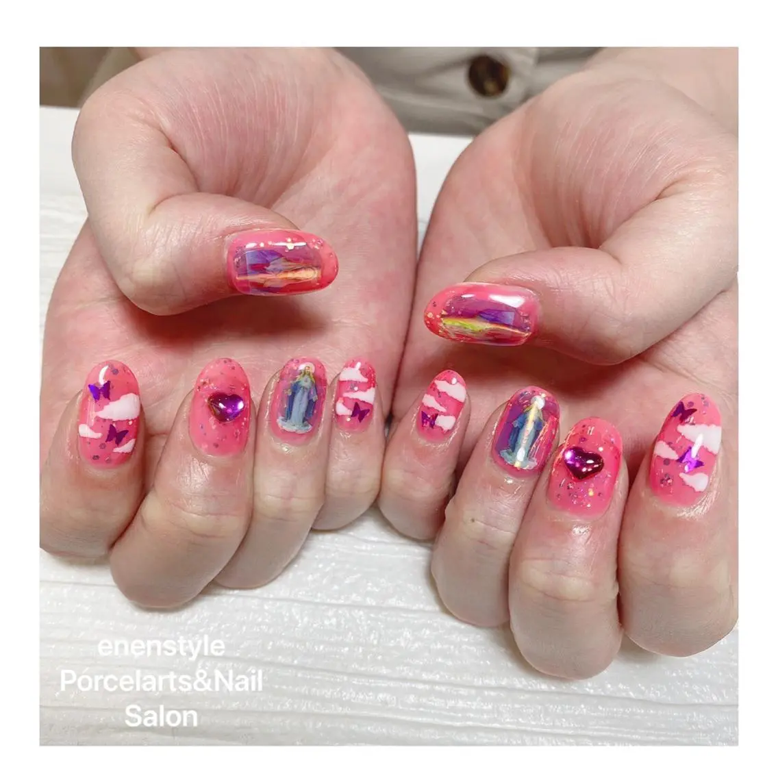 ミディアム ネイル 🐾enen style 🐾のネイルデザイン