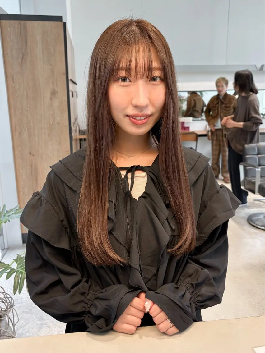 カラー カット ヘアカラー 金本麗美 ボブパーマ グレージュ/オリーブのヘアスタイル